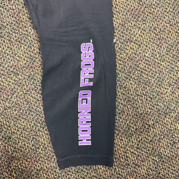 Lululemon Black Leggings Horned Frogs Logo High Rise Size 14 - Picture 3 of 7